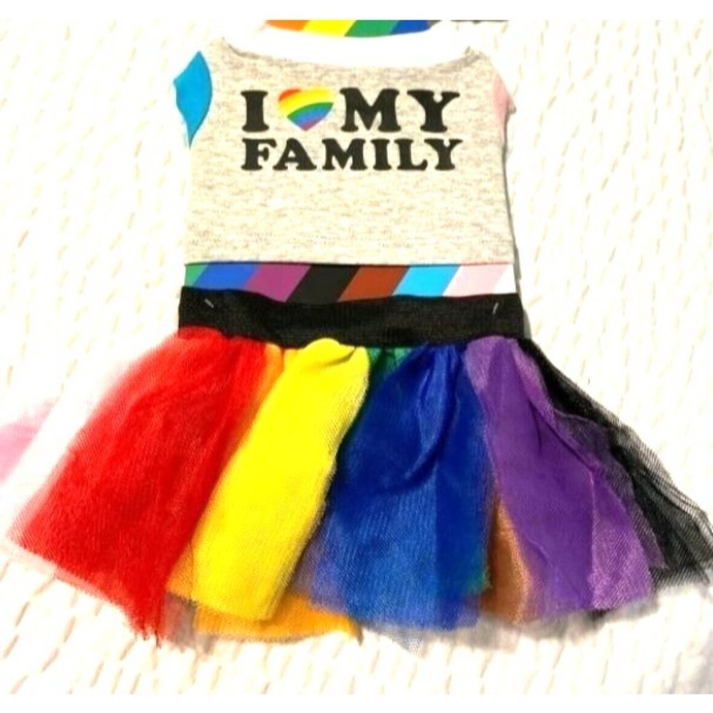 Pride Pet Costume-NWT-Size Medium-Tee & Tutu Dogs/Cats-LGBTQ+ - Picture 5 of 6